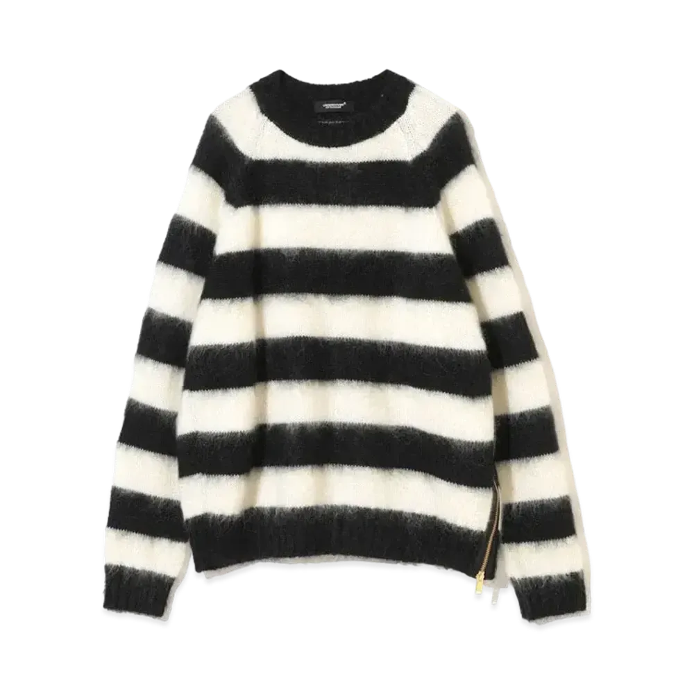 UNDERCOVER Mohair zipper sweater "White"