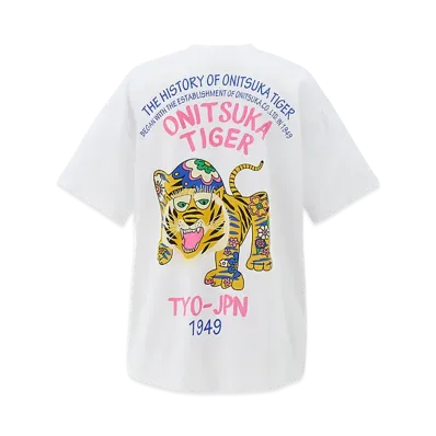 Onitsuka Tiger Oversized Graphic Tee "White/Pink"