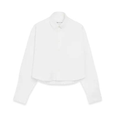 AMI PARIS Cotton Ami De Coeur Cropped Oversized Shirt "White"