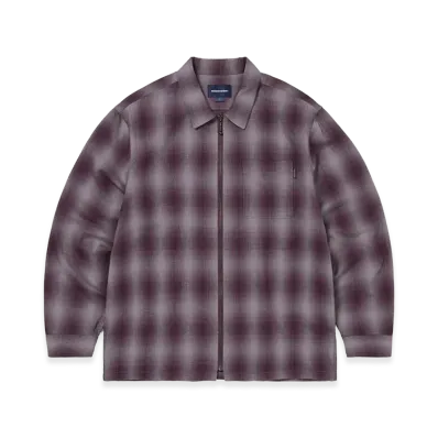 thisisneverthat Nep Check Zip Shirt "Burgundy"