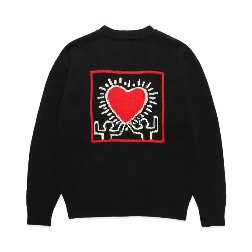 WACKO MARIA x Keith Haring Jacquard Knit Cardigan "Black"