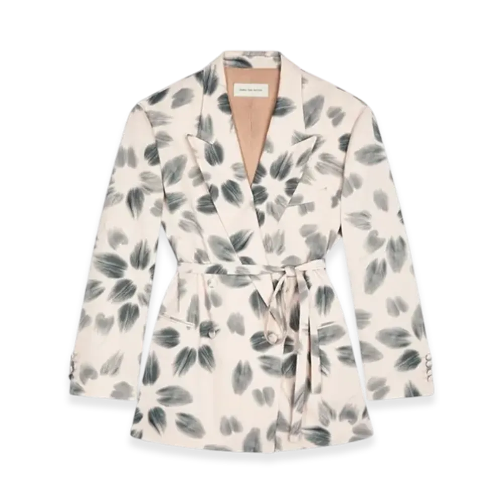 DRIES VAN NOTEN Women's Oversized Printed Blazer "Blush"
