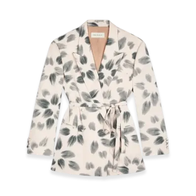 DRIES VAN NOTEN Women's Oversized Printed Blazer "Blush"