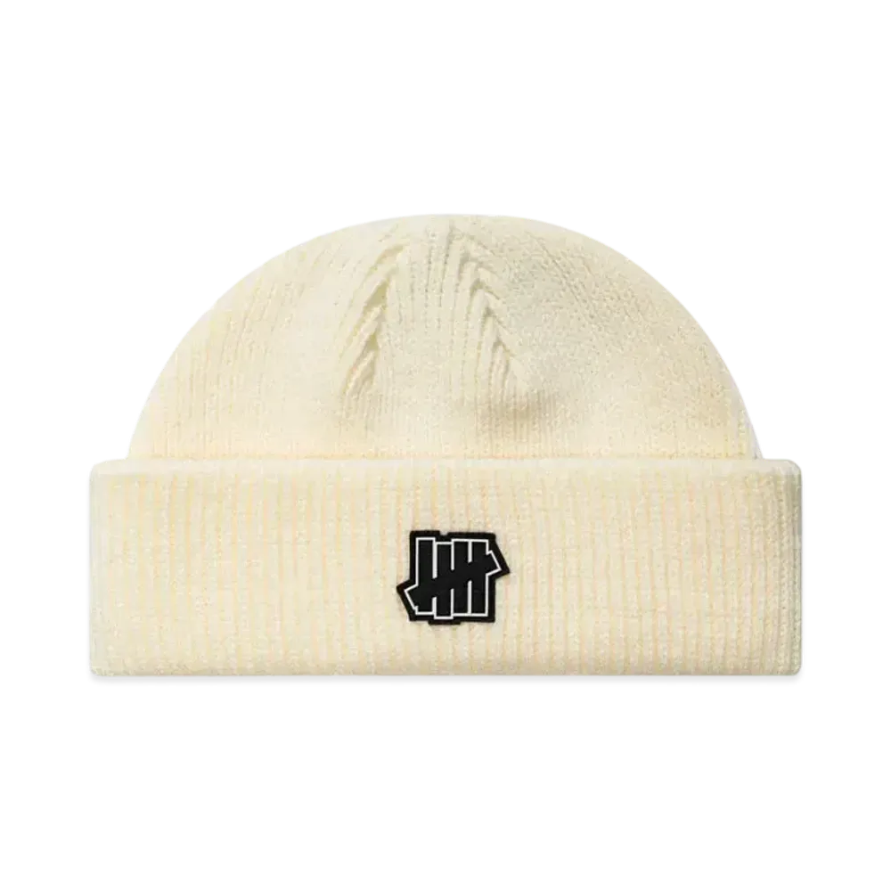 UNDEFEATED Icon Patch Double Cuff Beanie "Off White"