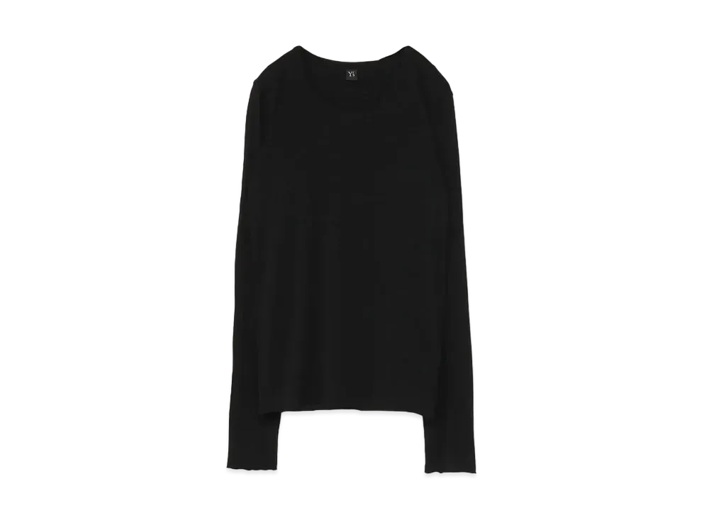 Yohji Yamamoto Y's SOFT PLAIN STICH CUT OFF COLLAR ASYMME T "Black"