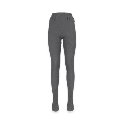 PRADA Wonen's Ribbed Cotton Tights "Gray"