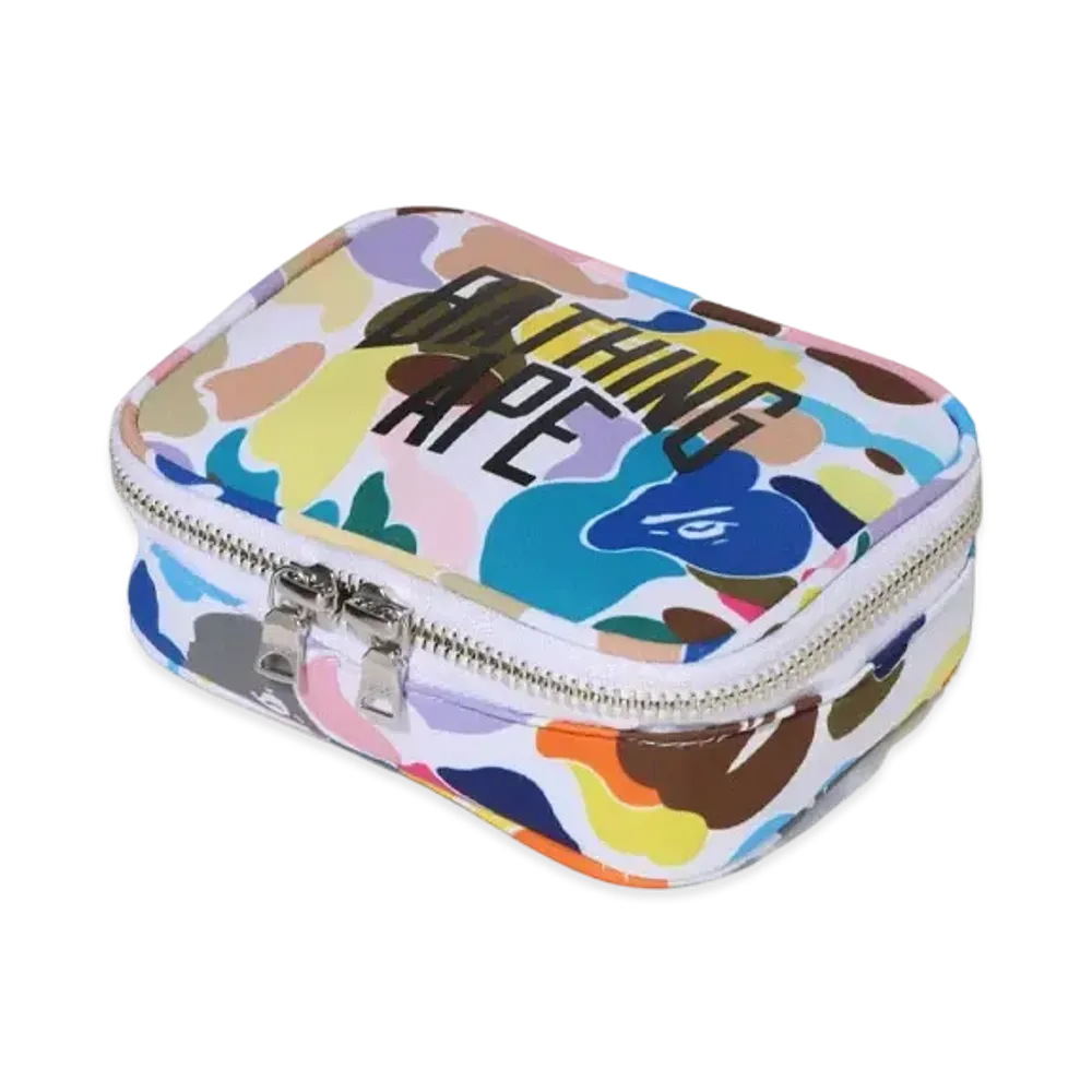 A BATHING APE Multi Camo NYC Logo Amenity Pouch "White"