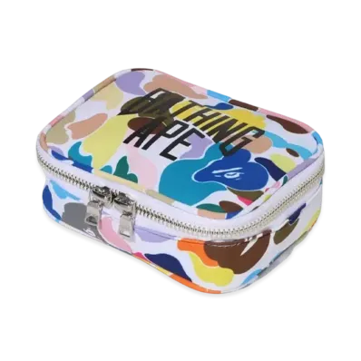 A BATHING APE Multi Camo NYC Logo Amenity Pouch "White"