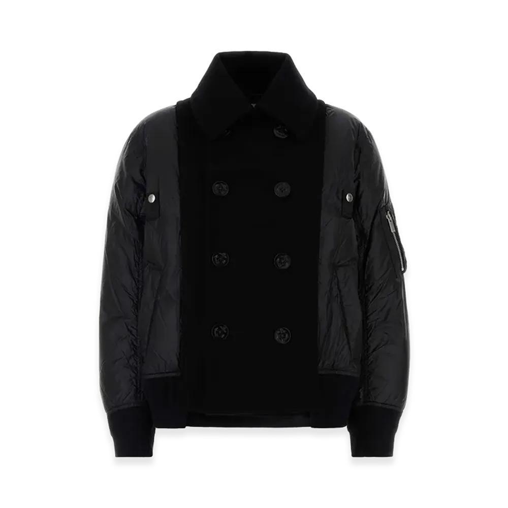 sacai Women's Wool Insert Bomber Jacket "Black"