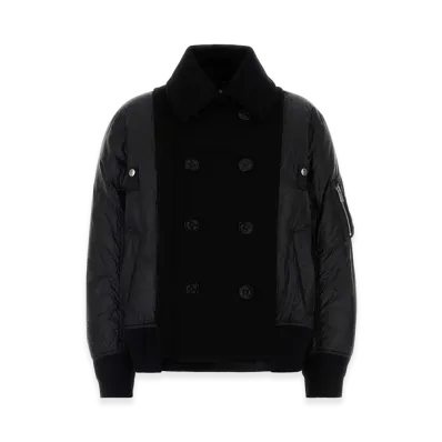 sacai Women's Wool Insert Bomber Jacket "Black"