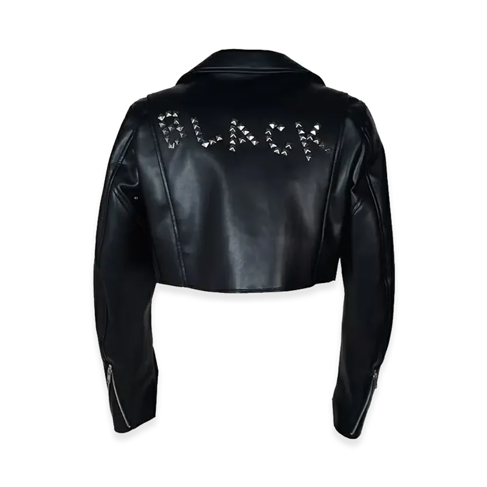 BLACK COMME des GARCONS Synthetic Leather Studded Jacket "Black"