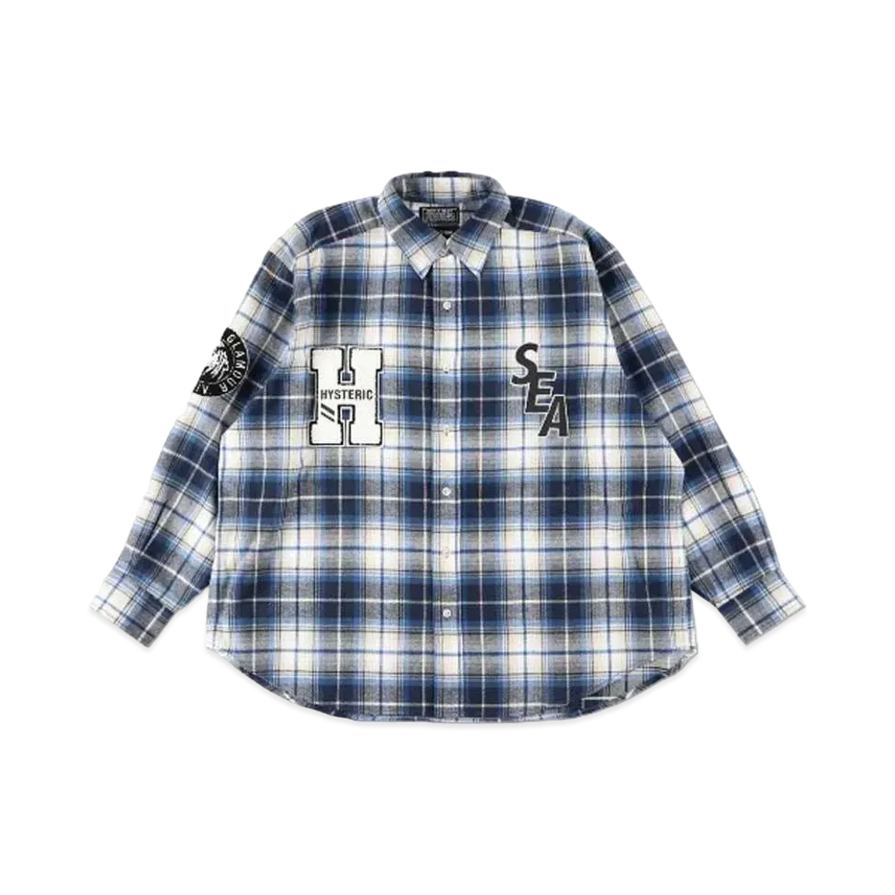 WIND AND SEA x HYSTERIC GLAMOUR Check Shirt "Blue"
