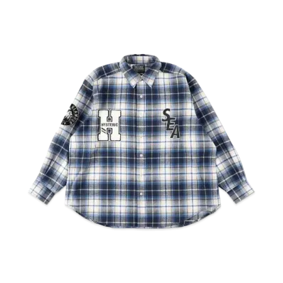 WIND AND SEA x HYSTERIC GLAMOUR Check Shirt "Blue"