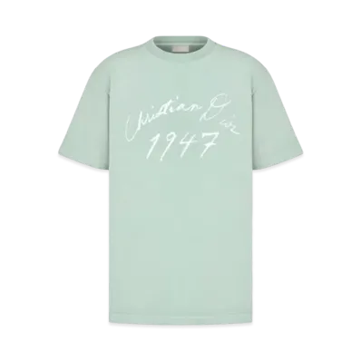 Dior Handwritten Christian Dior T-Shirt Relaxed Fit Cotton Jersey "Blue"