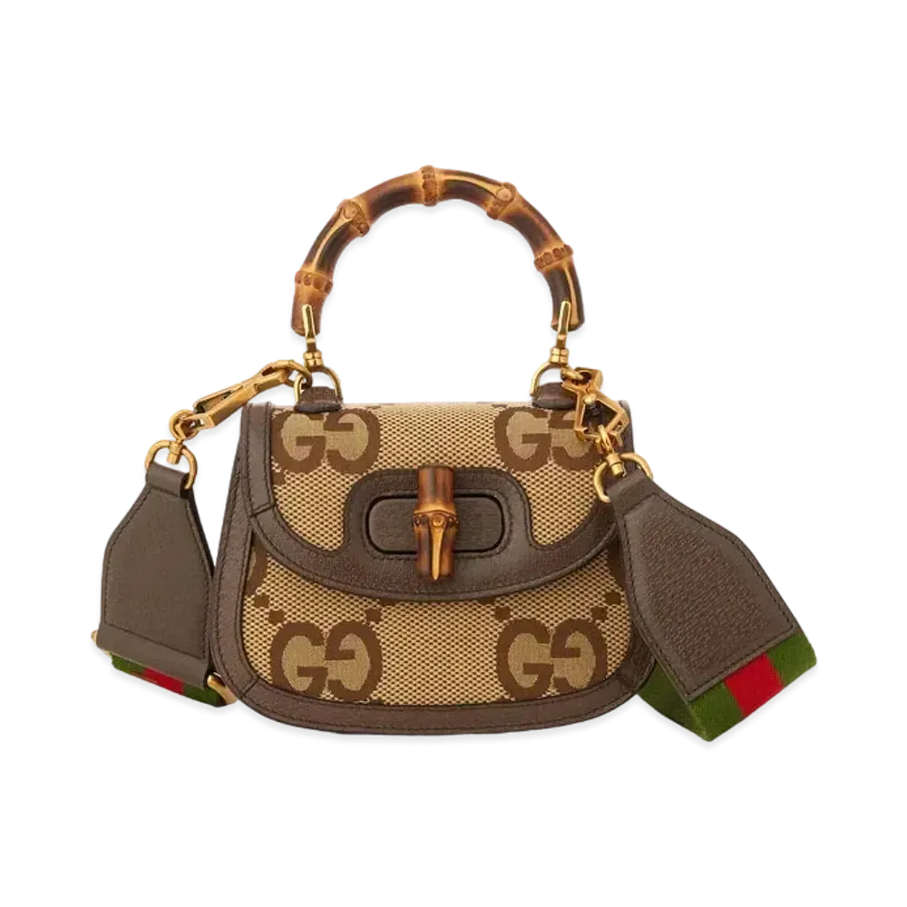 GUCCI Mini jumbo GG Bag with Bamboo "Camel"