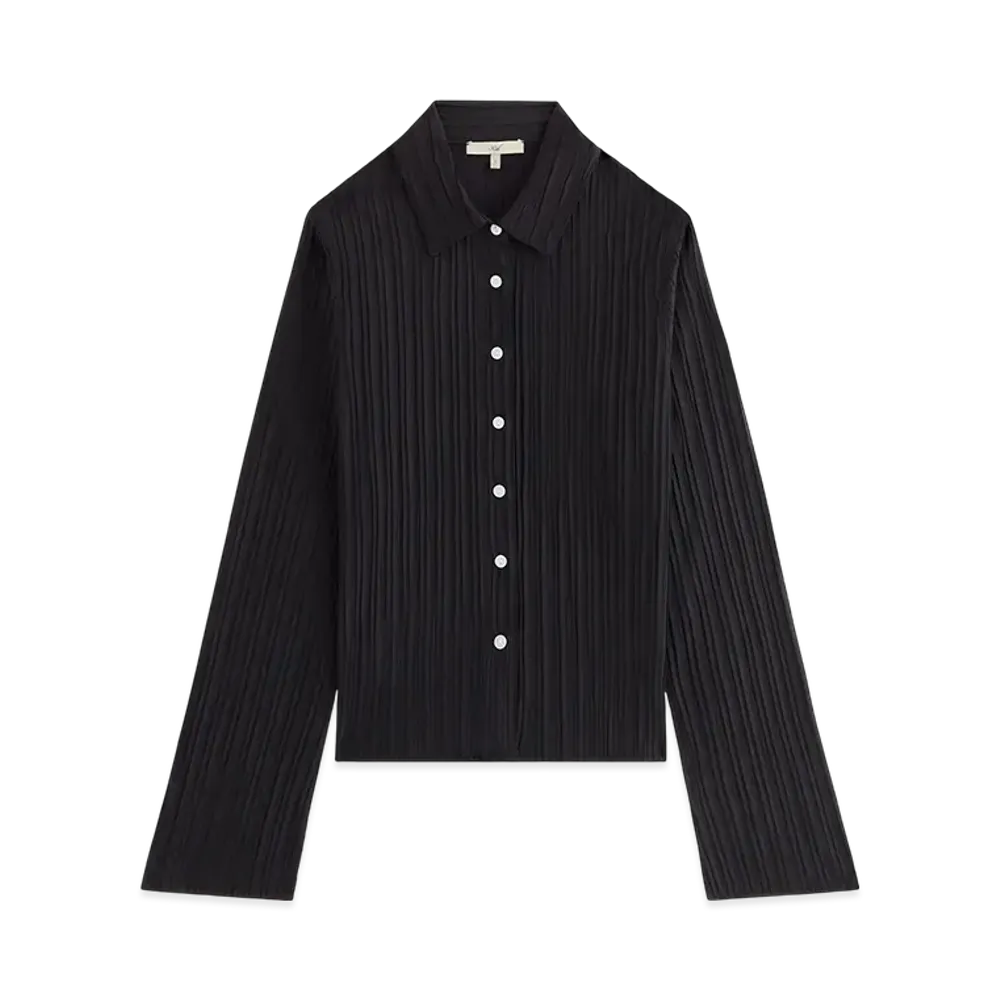Kith Women Elvira Plisse Button Down Shirt "Ink"