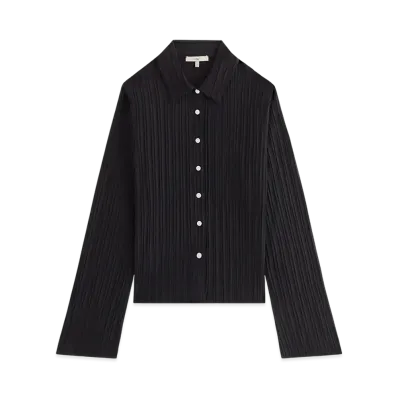 Kith Women Elvira Plisse Button Down Shirt "Ink"