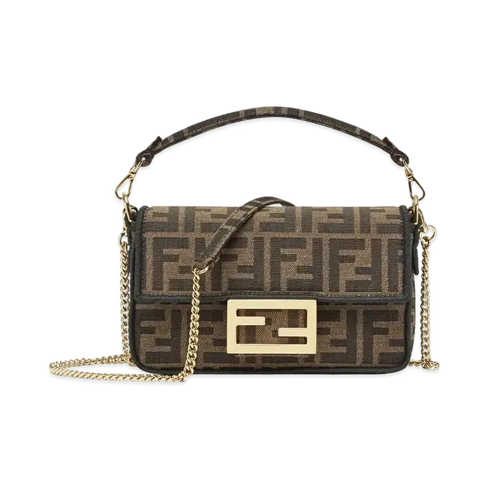 FENDI Mini Baguette Fabric Bag "Brown"