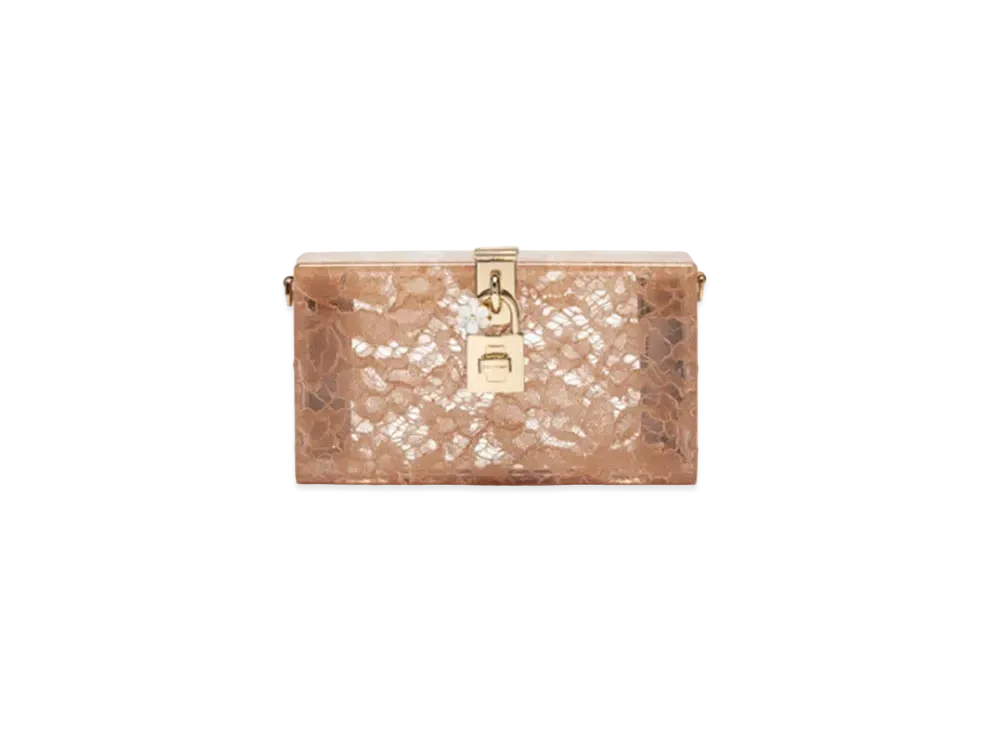 Dolce&Gabbana Dolce Box Clutch Bag Plexigrass & Race "Light Pink"