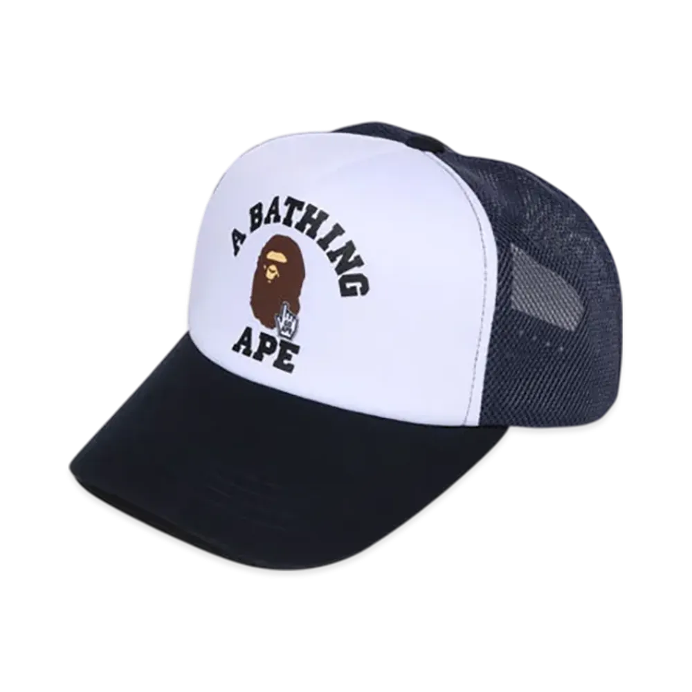 A BATHING APE Go Ape Pointer College Mesh Cap Bapec "Navy"