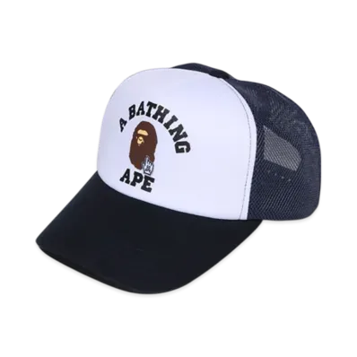 A BATHING APE Go Ape Pointer College Mesh Cap Bapec "Navy"