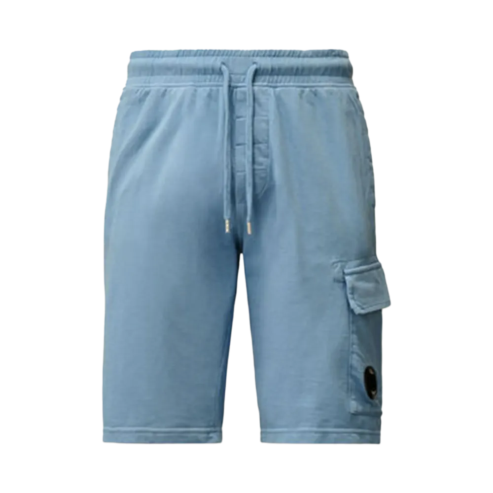 C.P. Company Light Fleece Cargo Lens Shorts "Pacific Coast Light Blue"