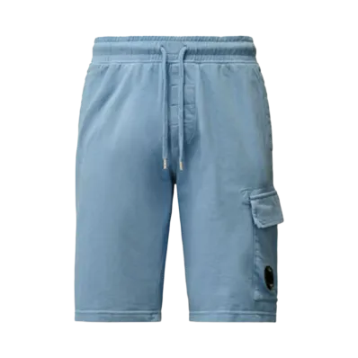 C.P. Company Light Fleece Cargo Lens Shorts "Pacific Coast Light Blue"
