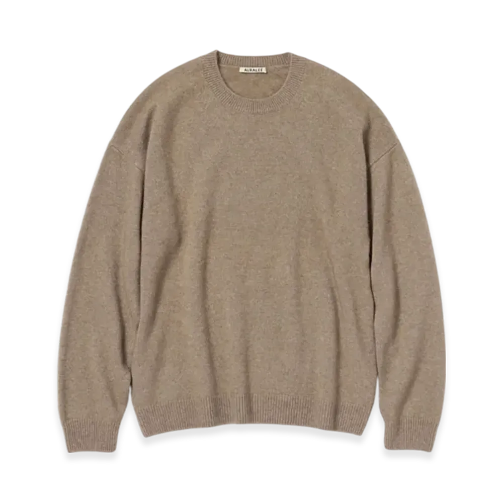 AURALEE Baby Cashmere Knit P/O "Natural Brown"