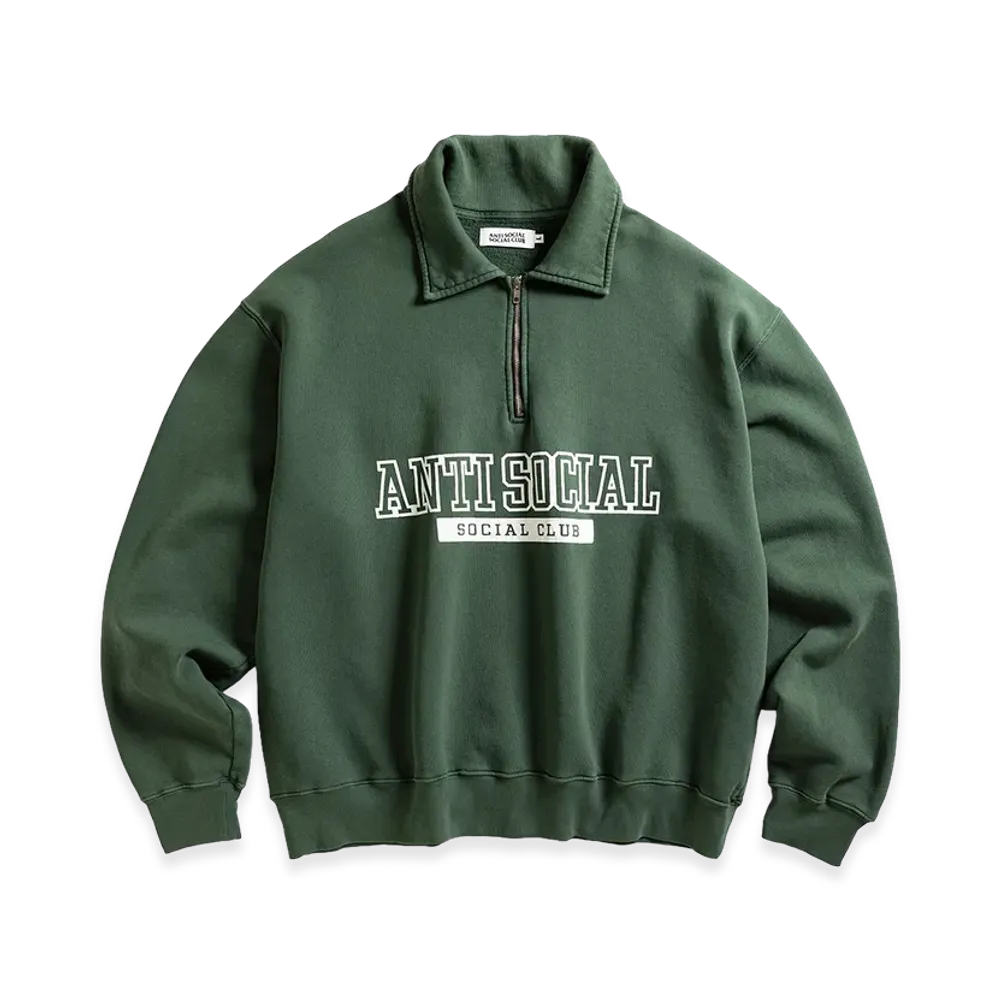 ANTI SOCIAL SOCIAL CLUB Washed Up Quarter Zip "Green"