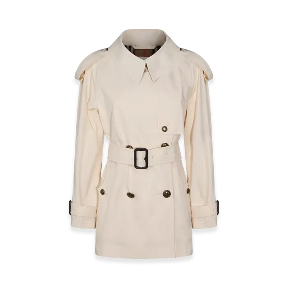 Burberry Women's Cotton Fitzrovia Trench Coat "Ivory"