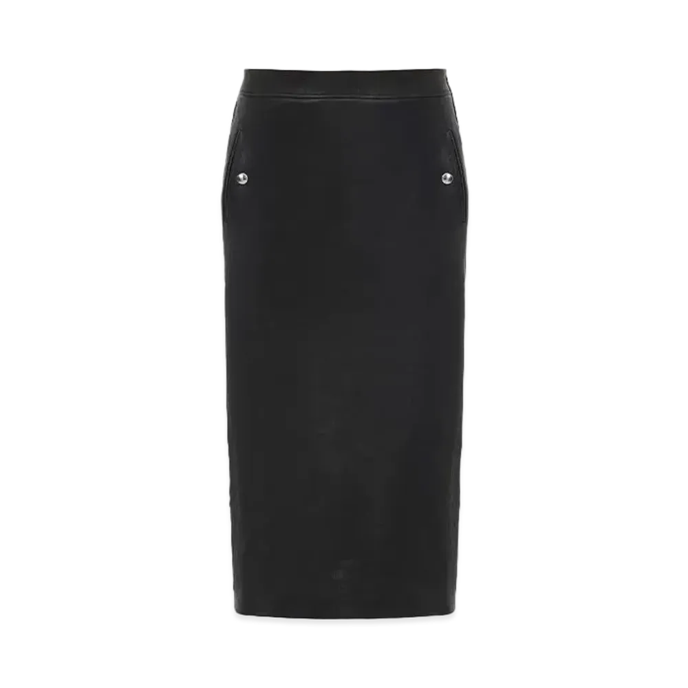Alexander McQUEEN Low Waist Leather Skirt "Black"