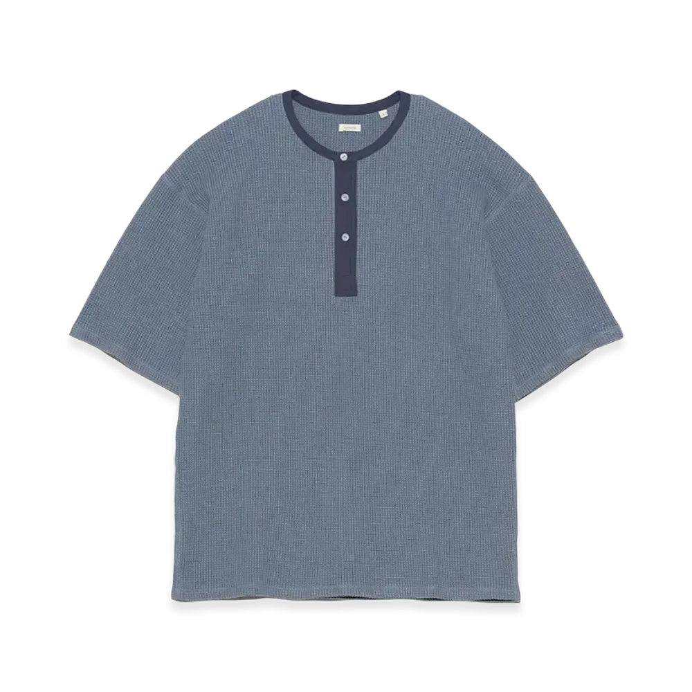 nanamica Henry Neck Thermal Sweat Tee "BlueGray"