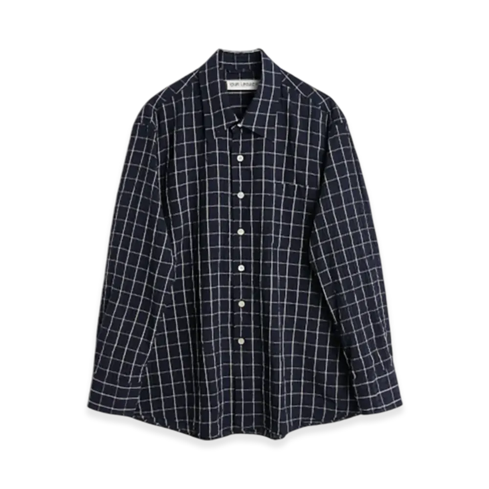 OUR LEGACY Above Shirt Dark Mediterranean Check "Navy"