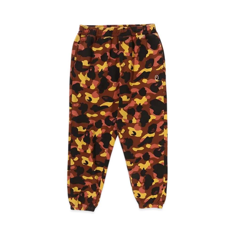 A BATHING APE 1St Camo One Point Relaxed Fit Sweat Pants "Orange"