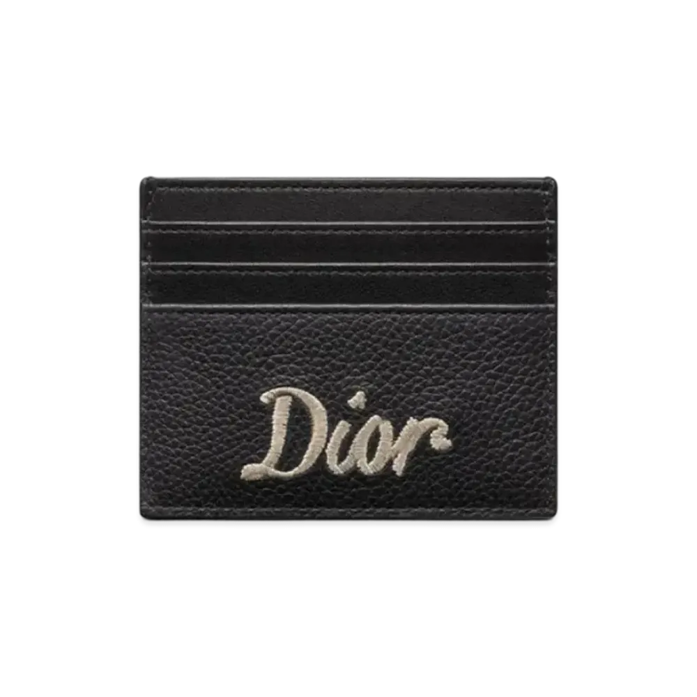 Dior Card Holder Grained Calfskin "Black"