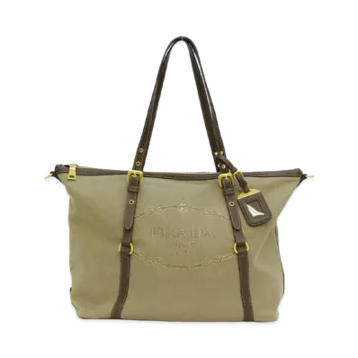 PRADA Canapa Canvas 2Way Tote "Brown"