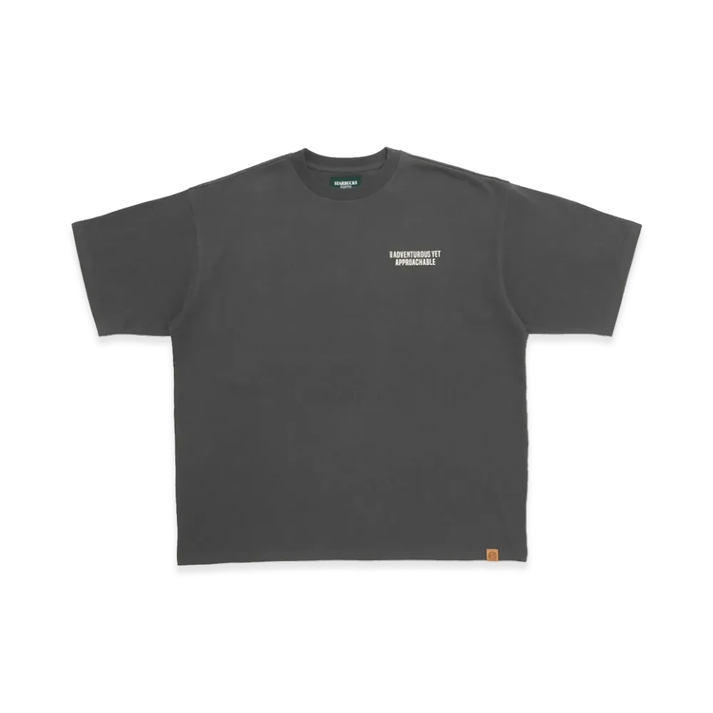 STARBUCKS STAND by BEAMS Animal Print T-Shirt Nile Crocodile "Charcoal"
