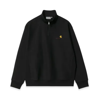 Carhartt WIP Half Zip American Script Sweat "Black"