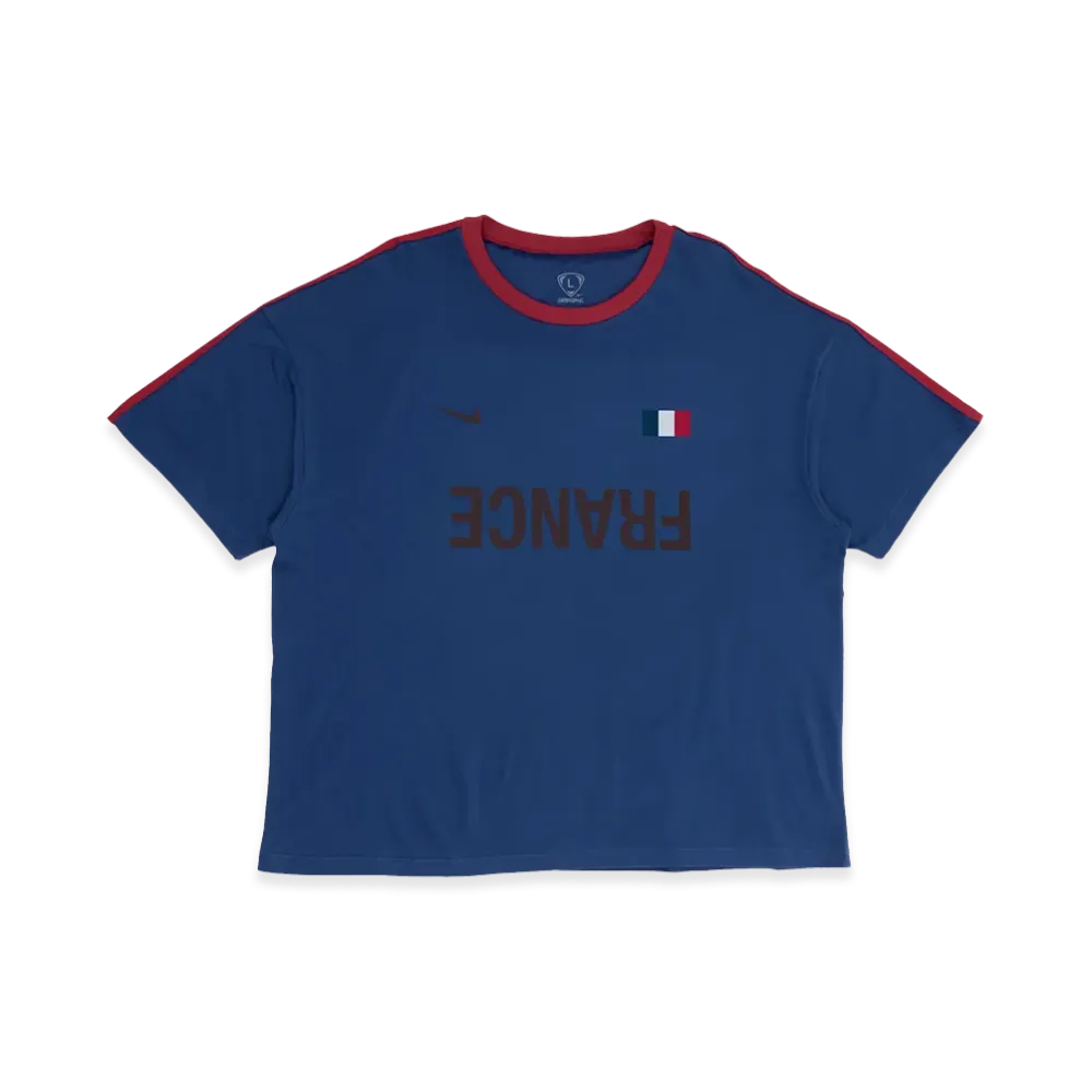 Travis Scott Cactus Jack x Nike France Total 90 Tee "Navy"