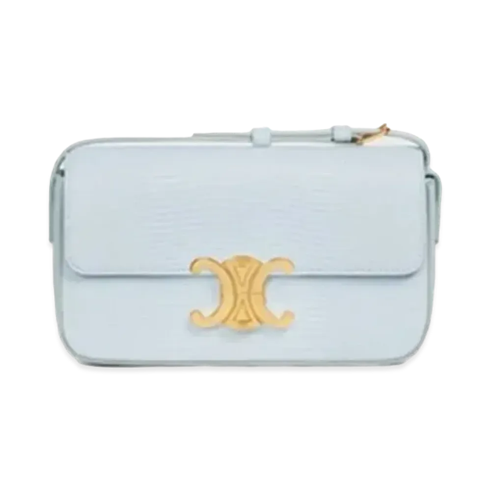 CELINE Triomphe Shoulder Bag in lizard "Pearl"