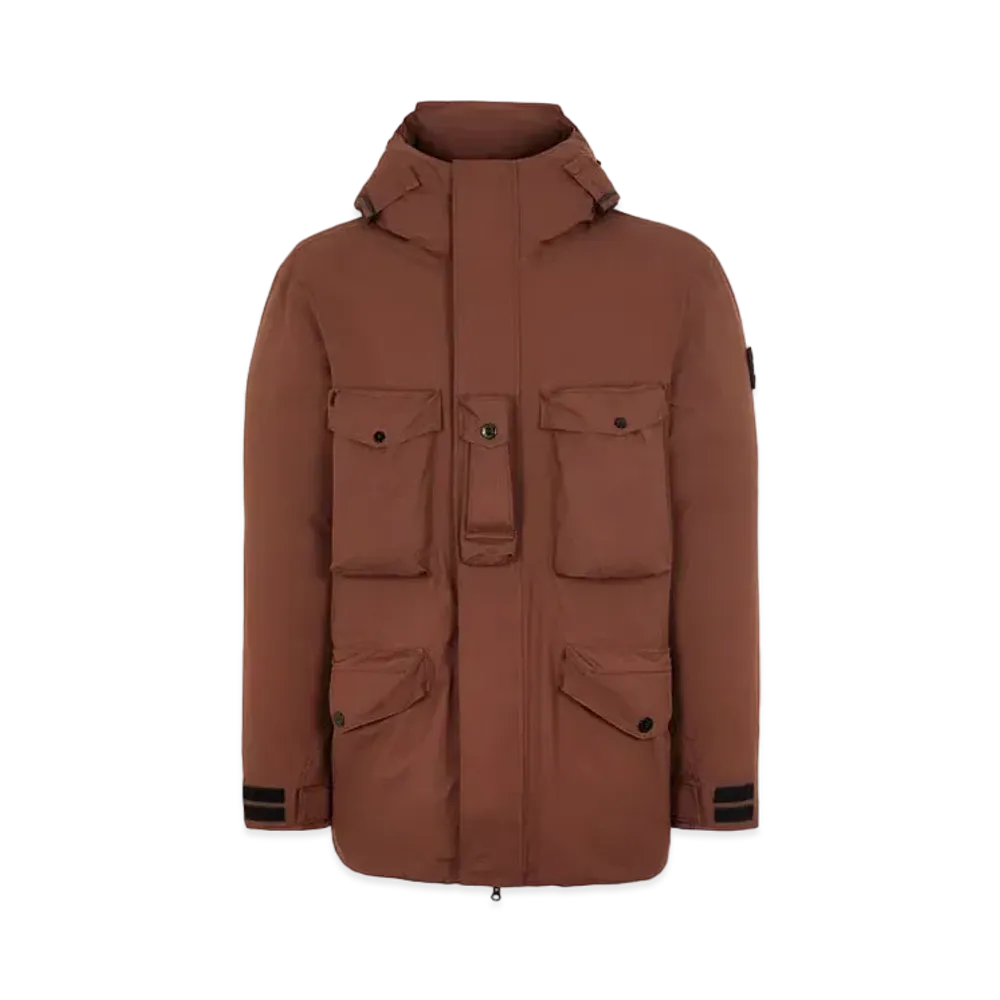 Stone Island 40330 RIPSTOP GORE-TEX CON PACLITE PRODUCT TECHNOLOGY DOWN "Mahogany Brown"
