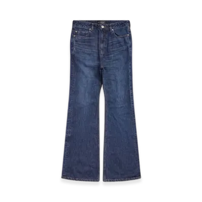 BALENCIAGA Women's Flared Pants "Dark Blue"