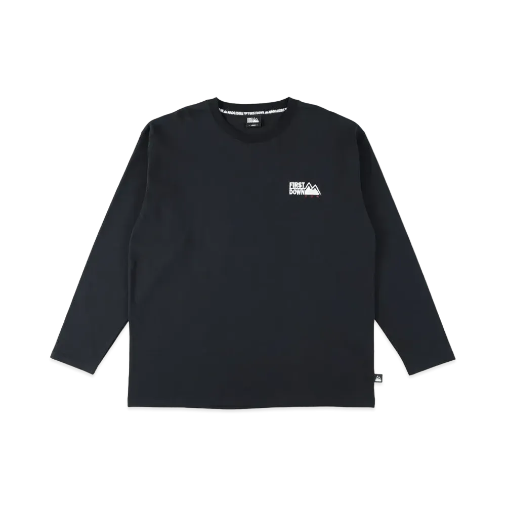 FIRST DOWN L/S EMBROIDERY TEE "Black"