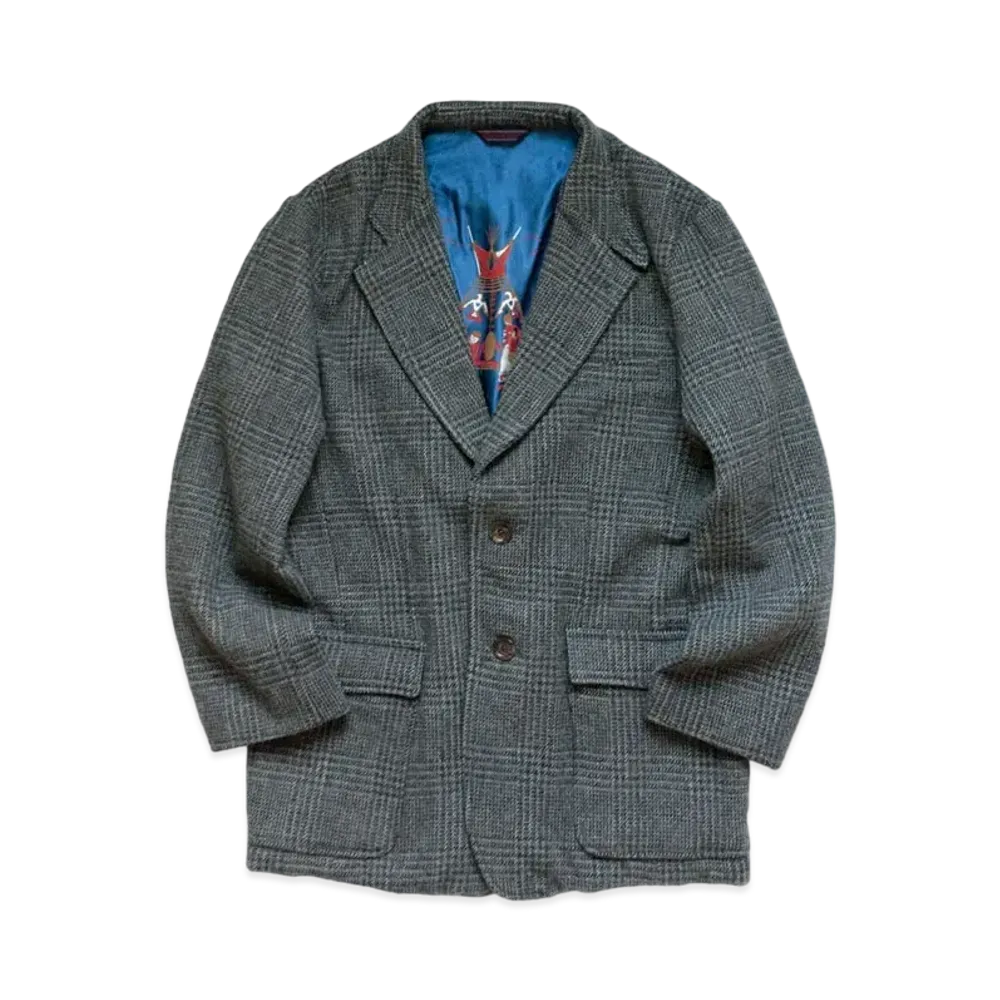 KAPITAL WOOL CHECK DOVER JACKET "Gray"