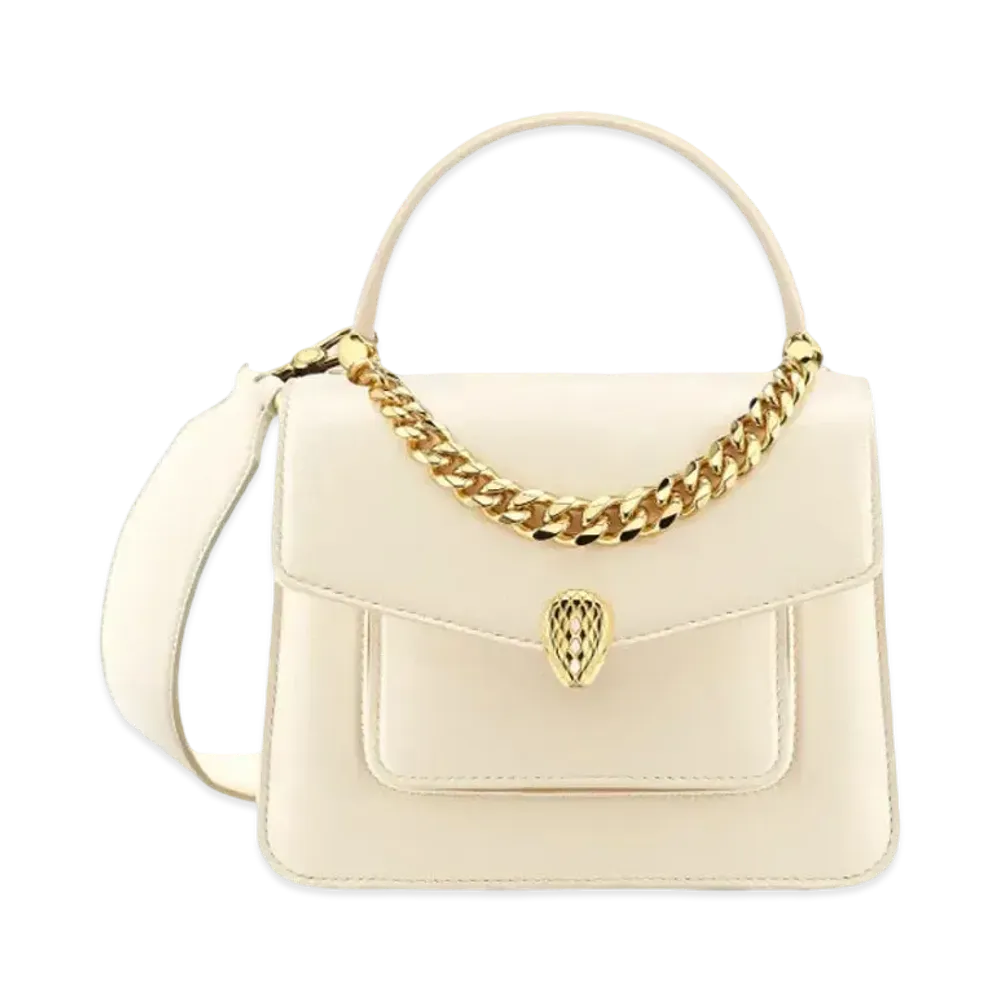 BVLGARI Serpenti Forever Top Handle "Ivory Opal White"