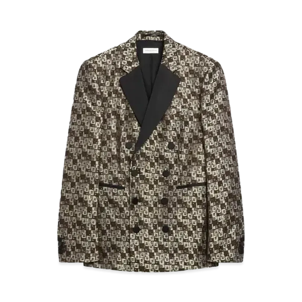 DRIES VAN NOTEN Tight Tuxedo Blazer "Brown"