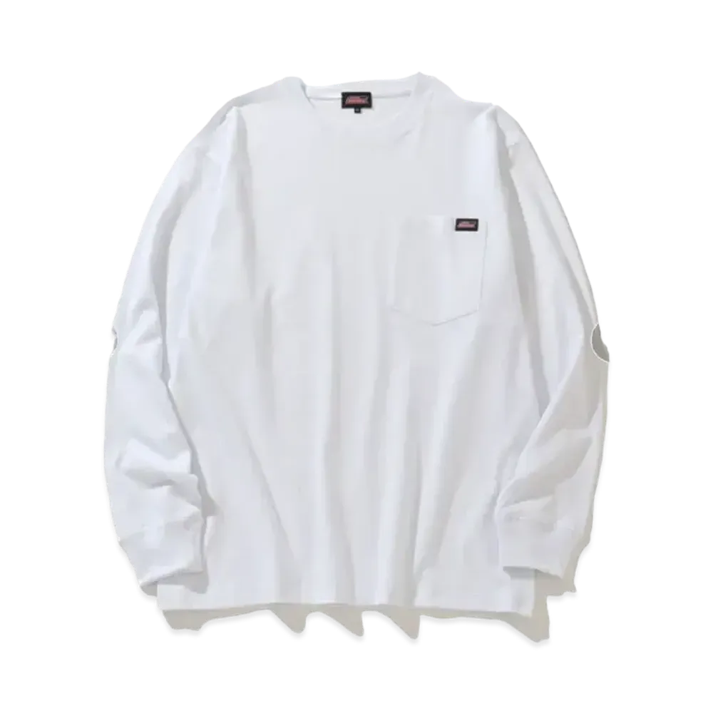 Dickies Genuine Long sleeve big silhouette pocket one-point T-shirt "White"