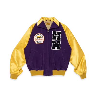 HUMAN MADE Satin Varsity Jacket "Purple"