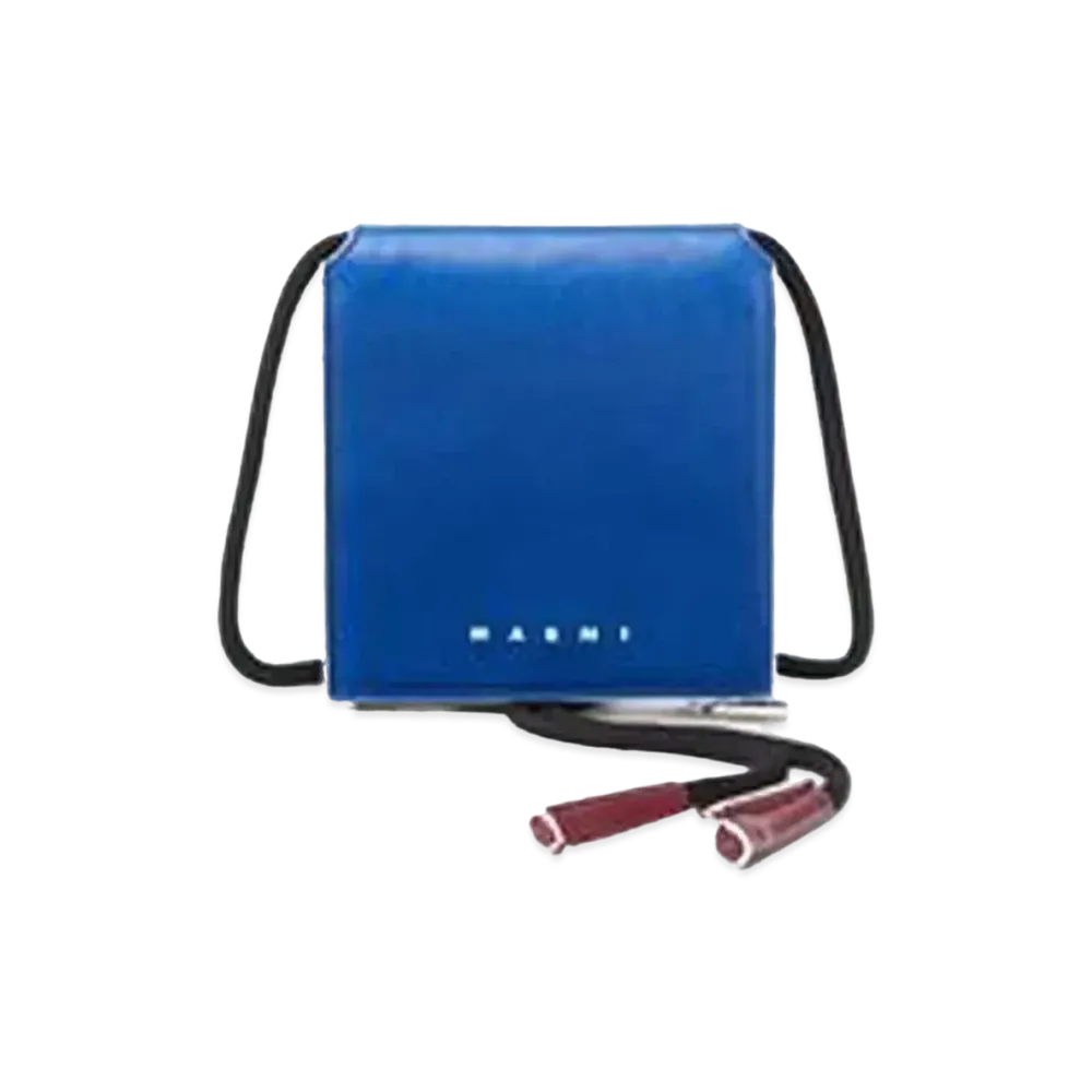 Marni Bi Coloured Bi Fold MUSEO Calfskin Wallet "Blue/Bordeaux"