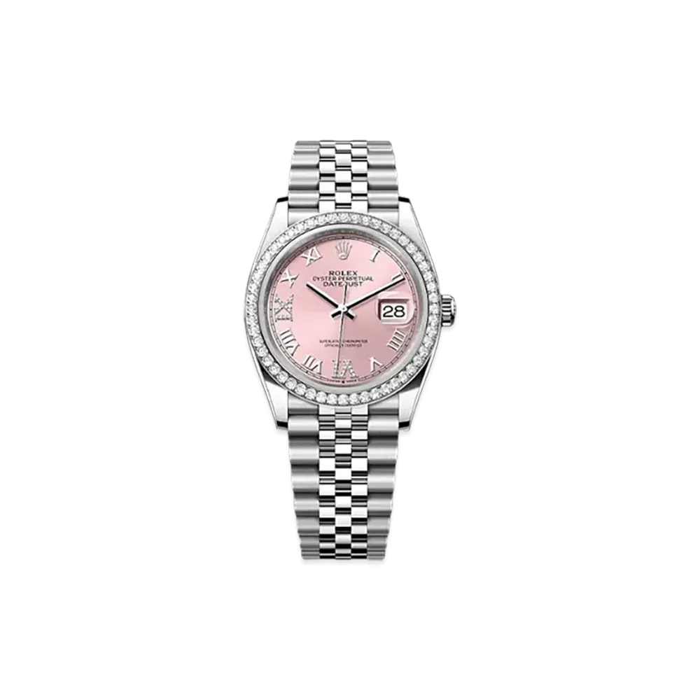 ROLEX Datejust 36 Oystersteel & White Gold Diamonds "Pink"